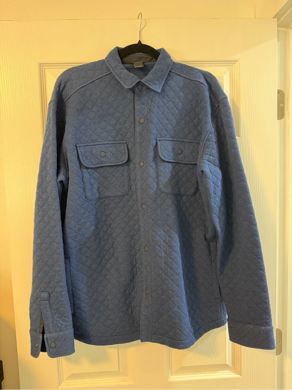 Eddie Bauer Quilted Blue Button-Up Shacket